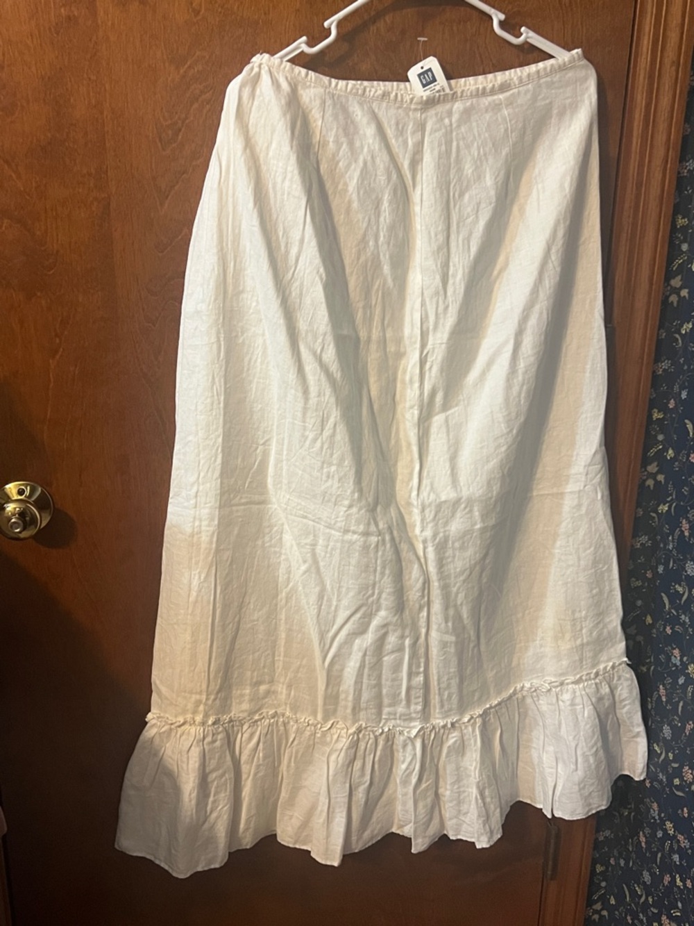 Vintage GAP Linen A-Line Skirt with Ruffled Hem